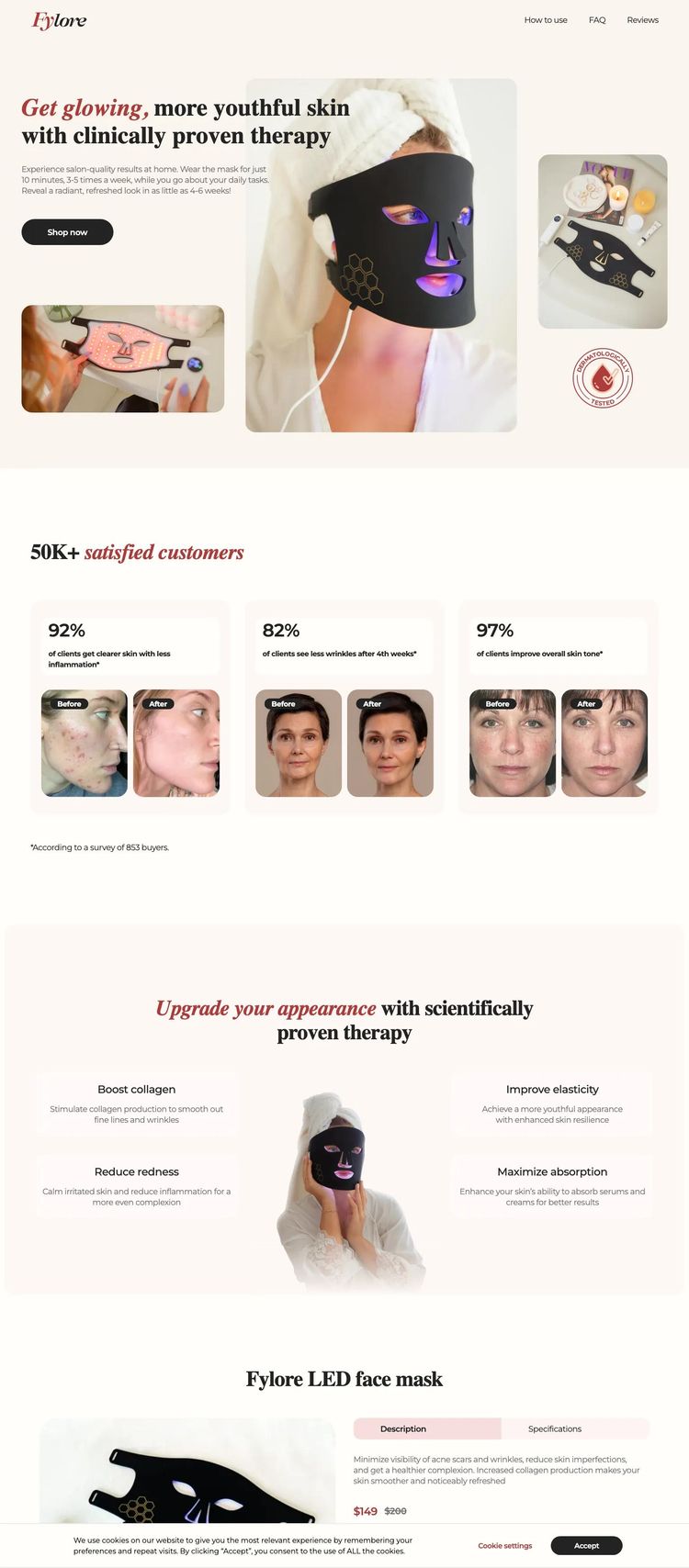 Screenshot 2 of Fylore (Example Gatsby Beauty Products Website)