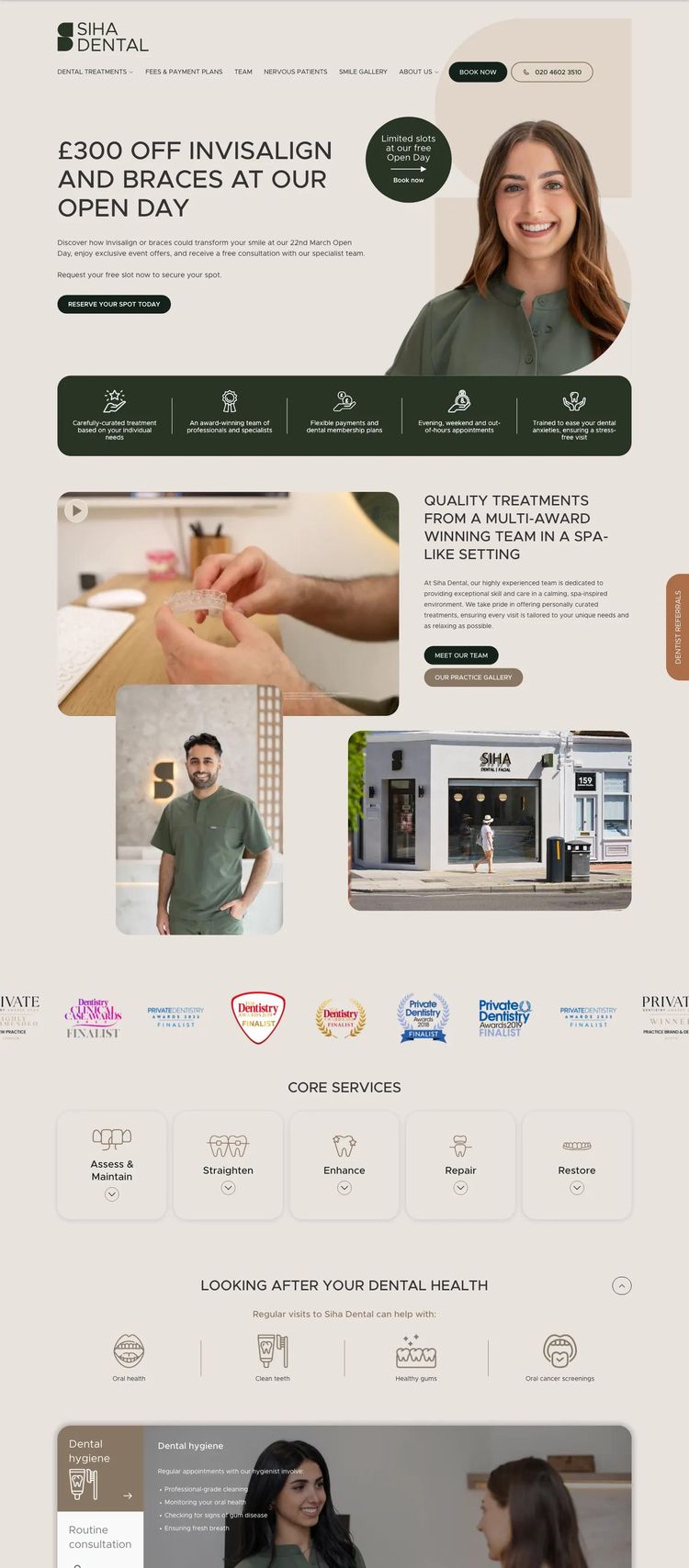 Screenshot 2 of Siha Dental (Example Webflow Dentist Website)