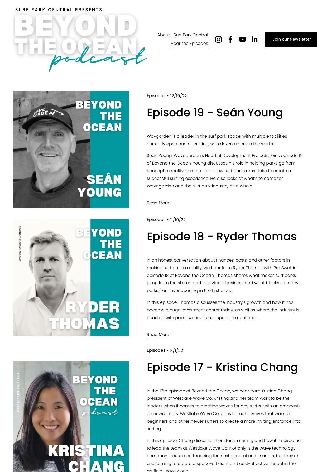 Screenshot 3 of Beyond the Ocean Podcast (Example Squarespace Podcast Website)