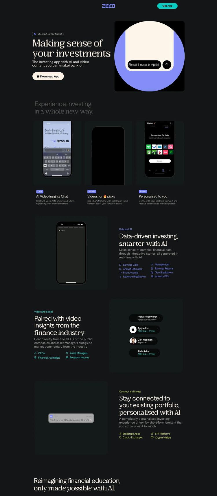 Screenshot 2 of Zeed (Example Framer AI and Machine Learning Website)