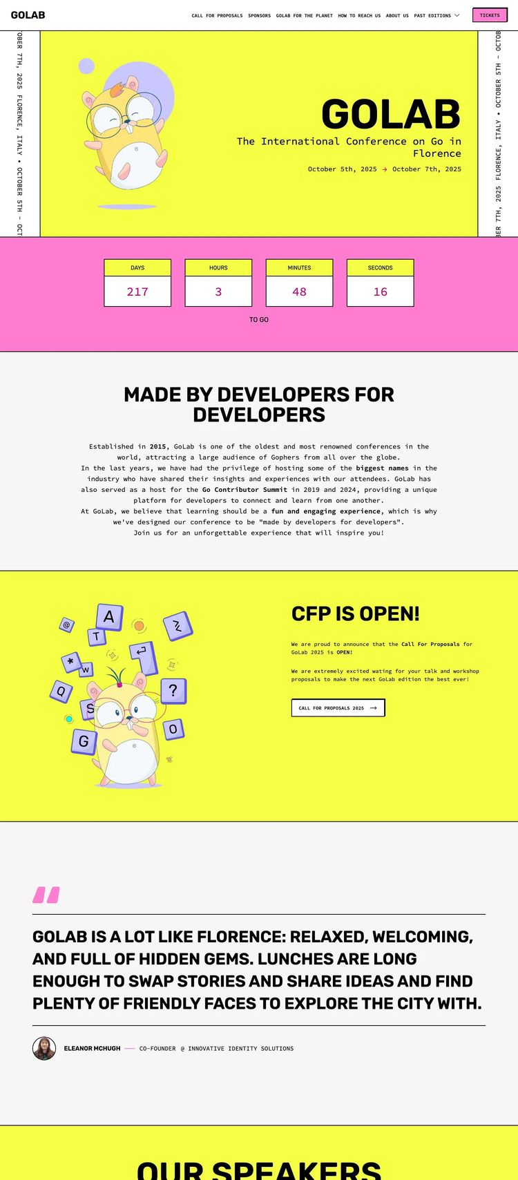 Screenshot 2 of GoLab (Example Next.js Conference Website)