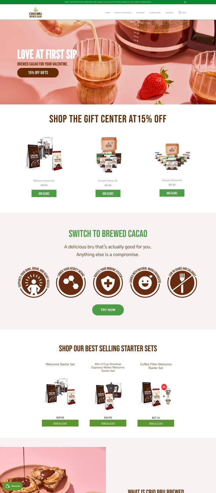 Screenshot 2 of Crio Bru (Example Shopify Food and Beverage Website)