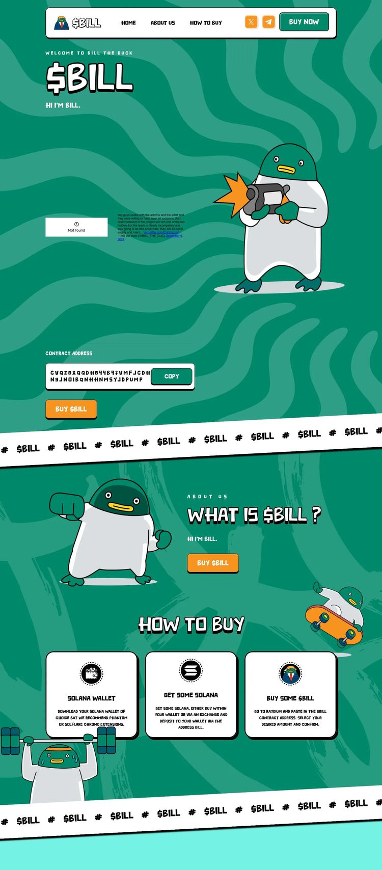 Screenshot 2 of Bill the Duck (Example Framer Ecommerce (General) Website)