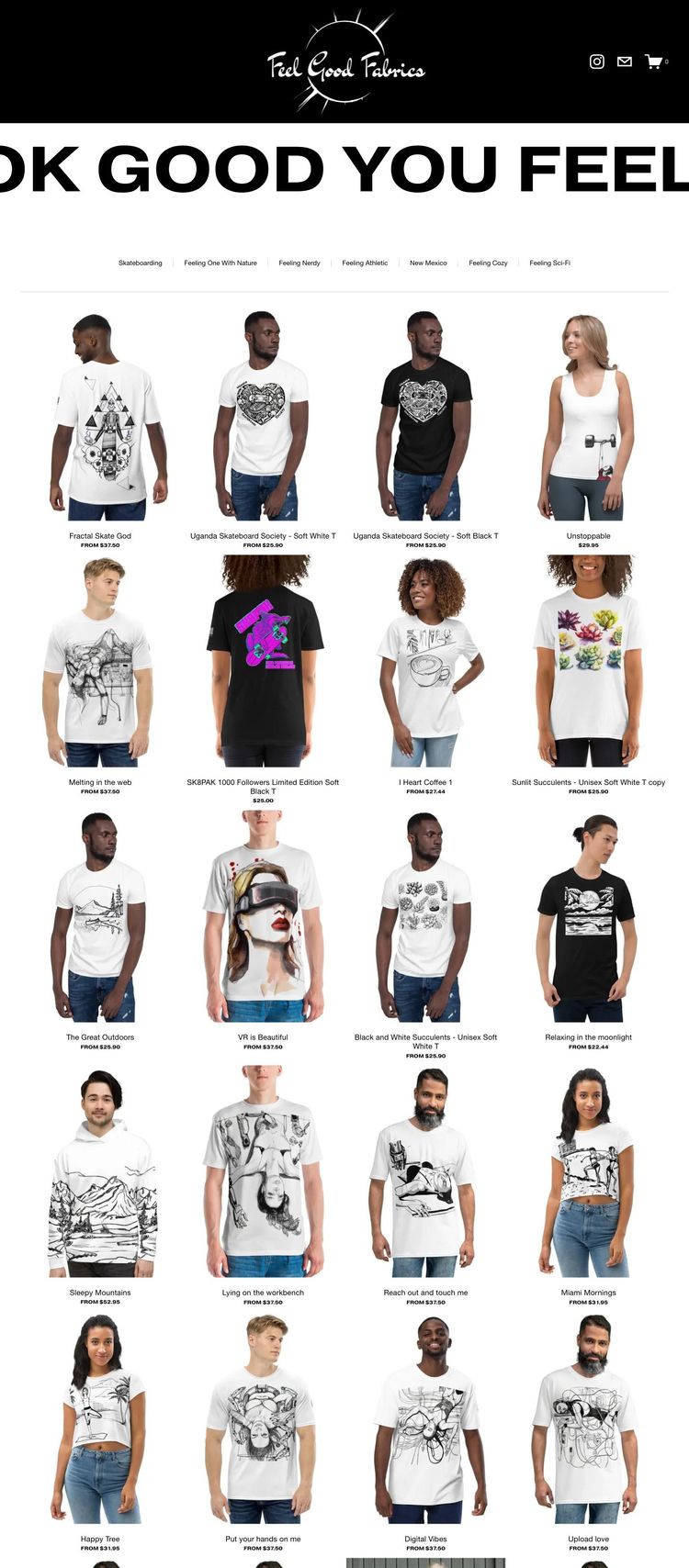 Screenshot 2 of Feel Good Fabrics (Example Squarespace Clothing/Fashion Website)
