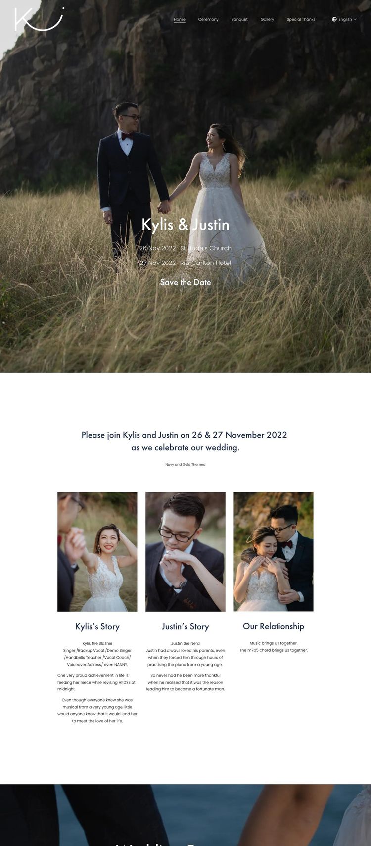 Screenshot 2 of Kylis & Justin (Example Squarespace Wedding Website)