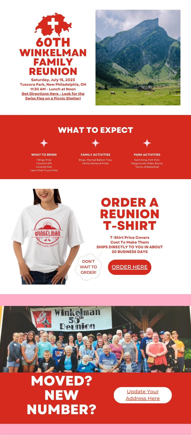 Screenshot 2 of Winkelman Family Reunion (Example Canva Family Reunion Website)