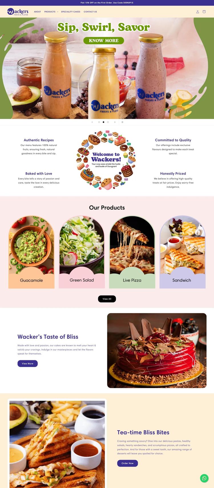 Screenshot 2 of Wacker's (Example Shopify Bakery Website)