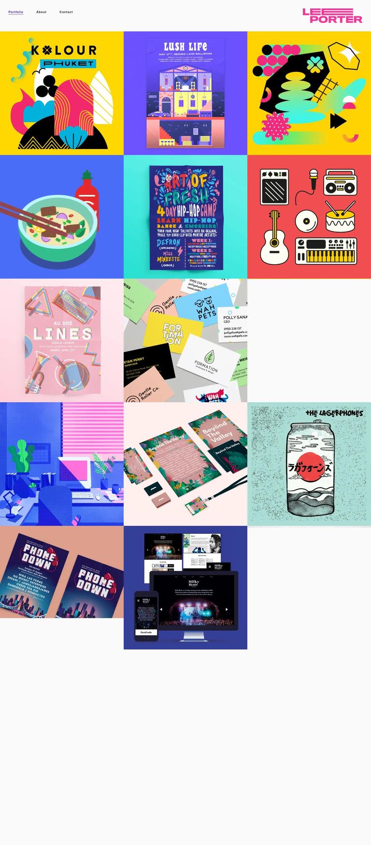 Screenshot 1 of Lee Porter (Example Squarespace Design Portfolio Website)