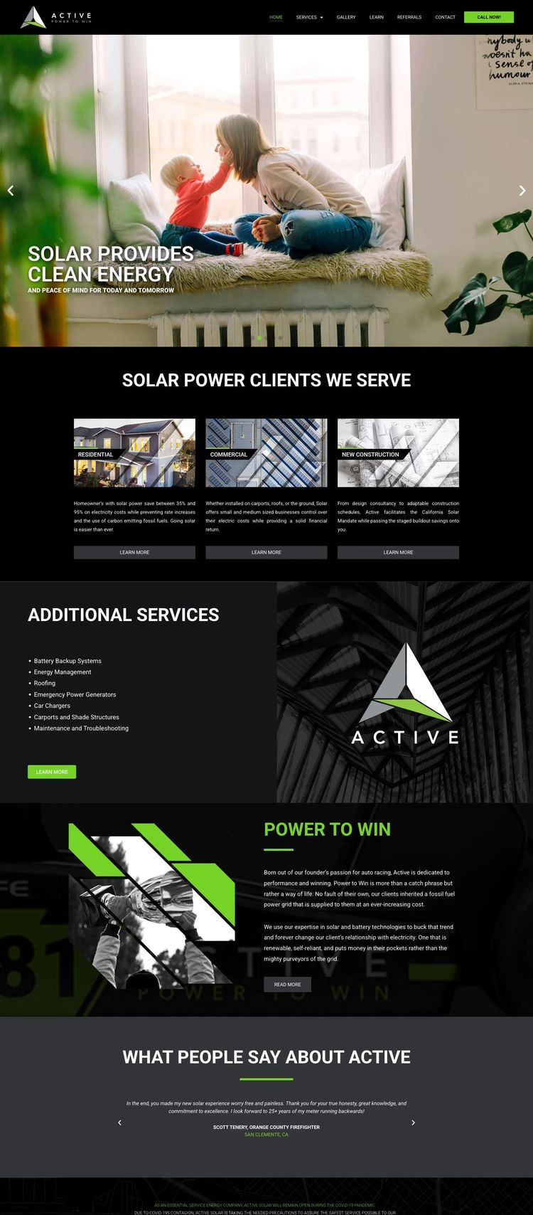 Screenshot 2 of Active Solar (Example WordPress Solar Website)