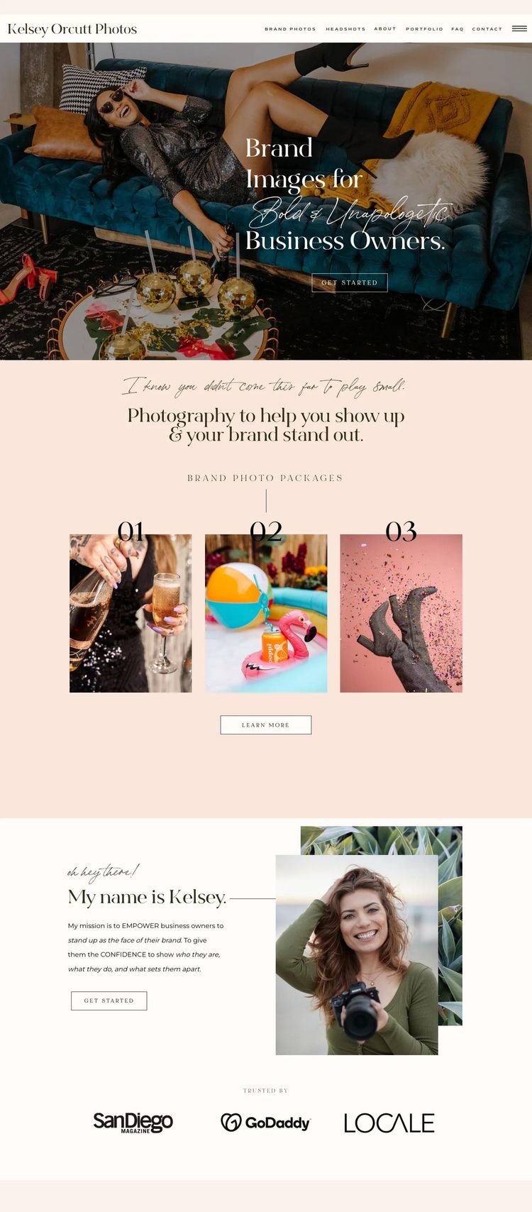 Screenshot 2 of Kelsey Orcutt (Example undefined Photography Website)