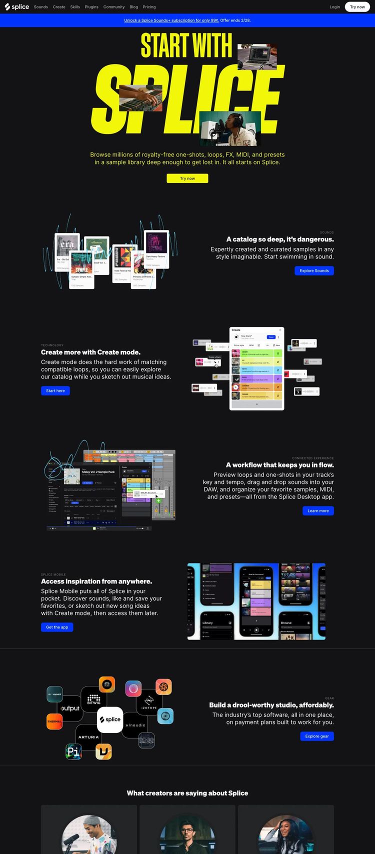Screenshot 2 of Splice (Example Squarespace Software Development Website)