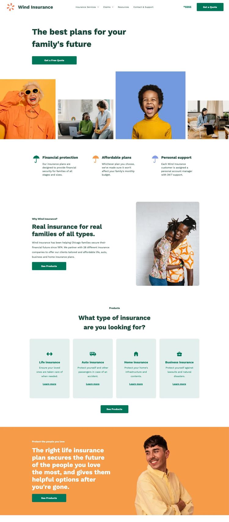 Screenshot 1 of Insurance Company Template
