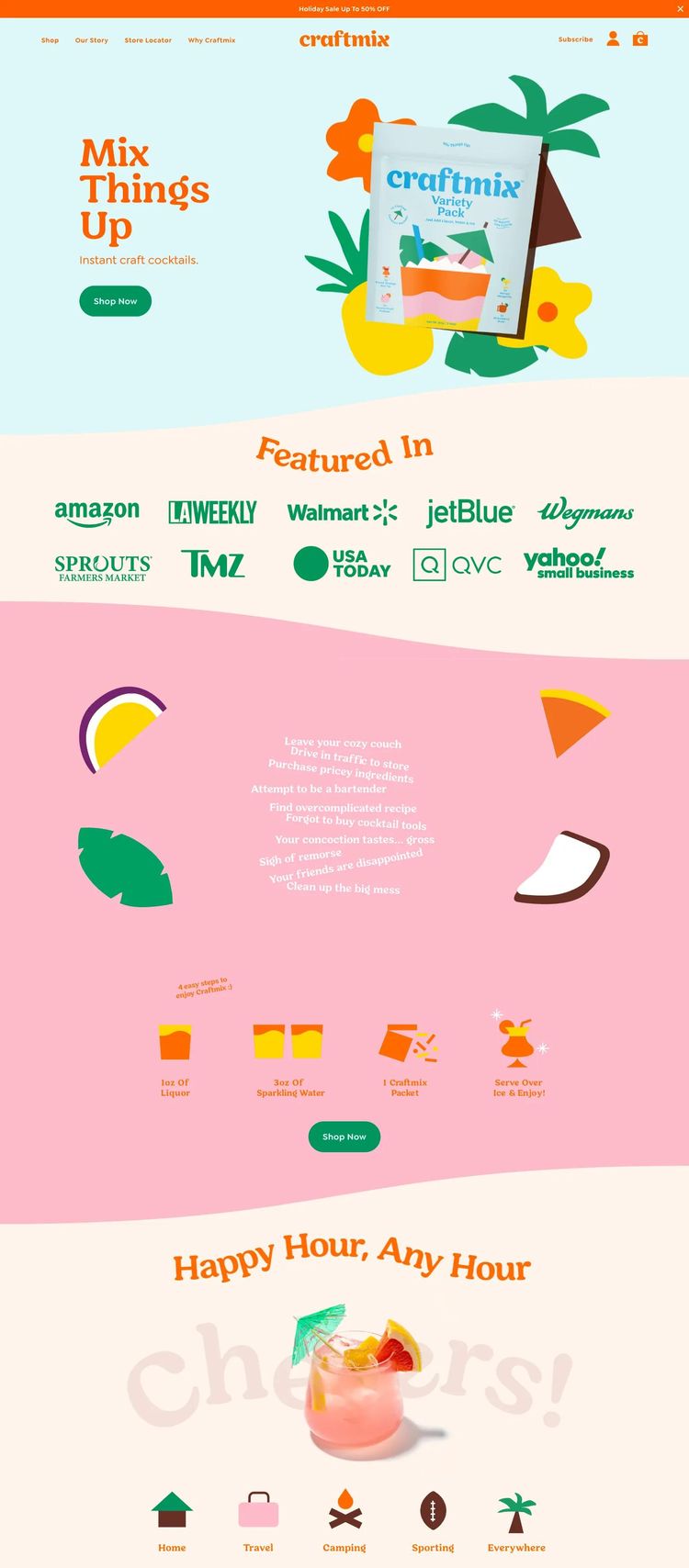 Screenshot 1 of Craftmix (Example Shopify Food and Beverage Website)