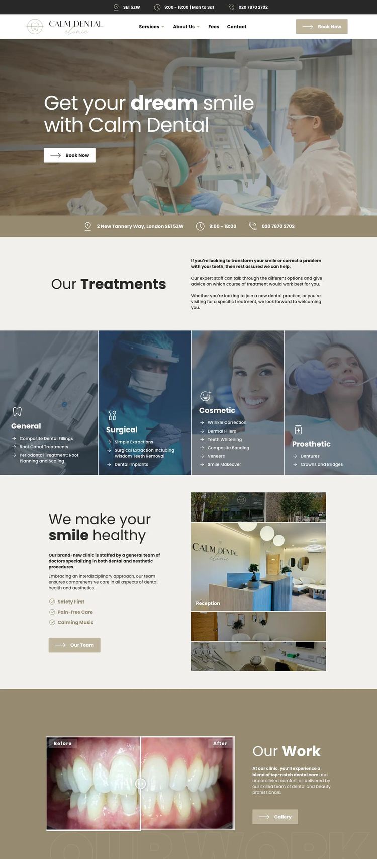 Screenshot 2 of Calm Dental (Example WordPress Dentist Website)