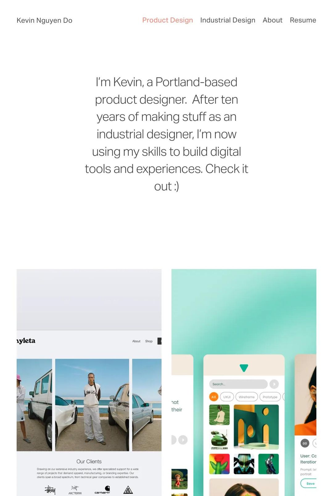 Screenshot 1 of Kevin Nguyen Do (Example Squarespace Resume Website)