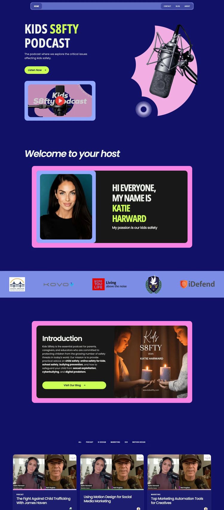 Screenshot 2 of Kids S8fty (Example Webflow Podcast Website)