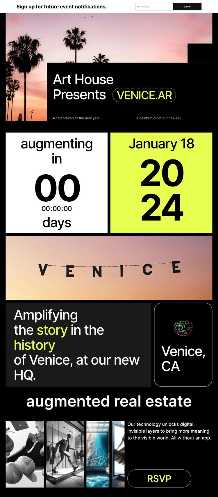 Screenshot 2 of RSVP Art House (Example Webflow Event Planner Website)