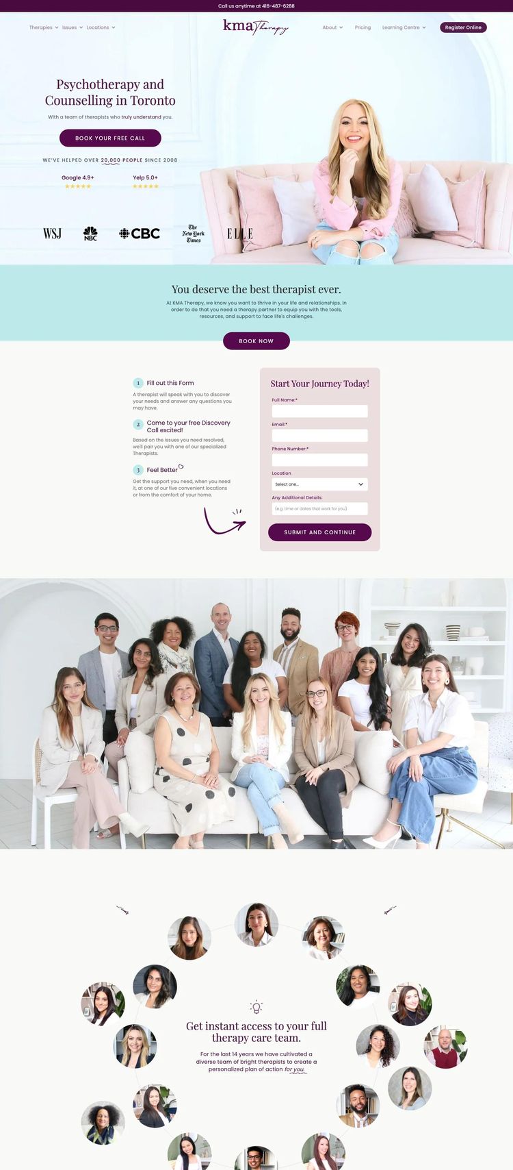 Screenshot 2 of KMA Therapy (Example Webflow Therapist Website)