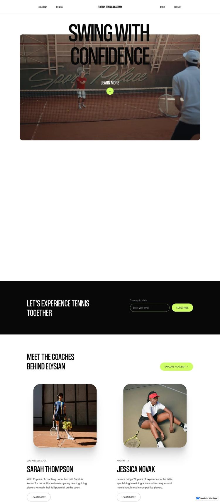 Screenshot 1 of Elysian Tennis Template