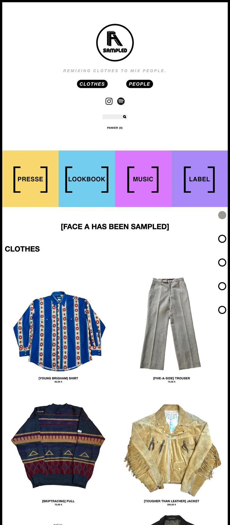 Screenshot 2 of FACE A (Example Squarespace Clothing/Fashion Website)