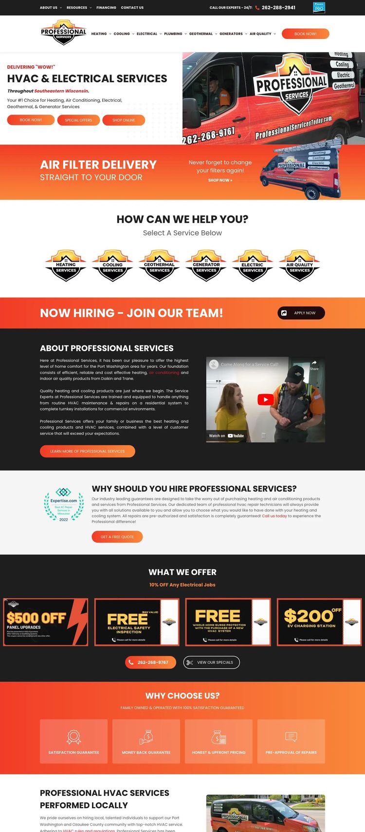 Screenshot 1 of Professional Services (Example Duda HVAC Website)