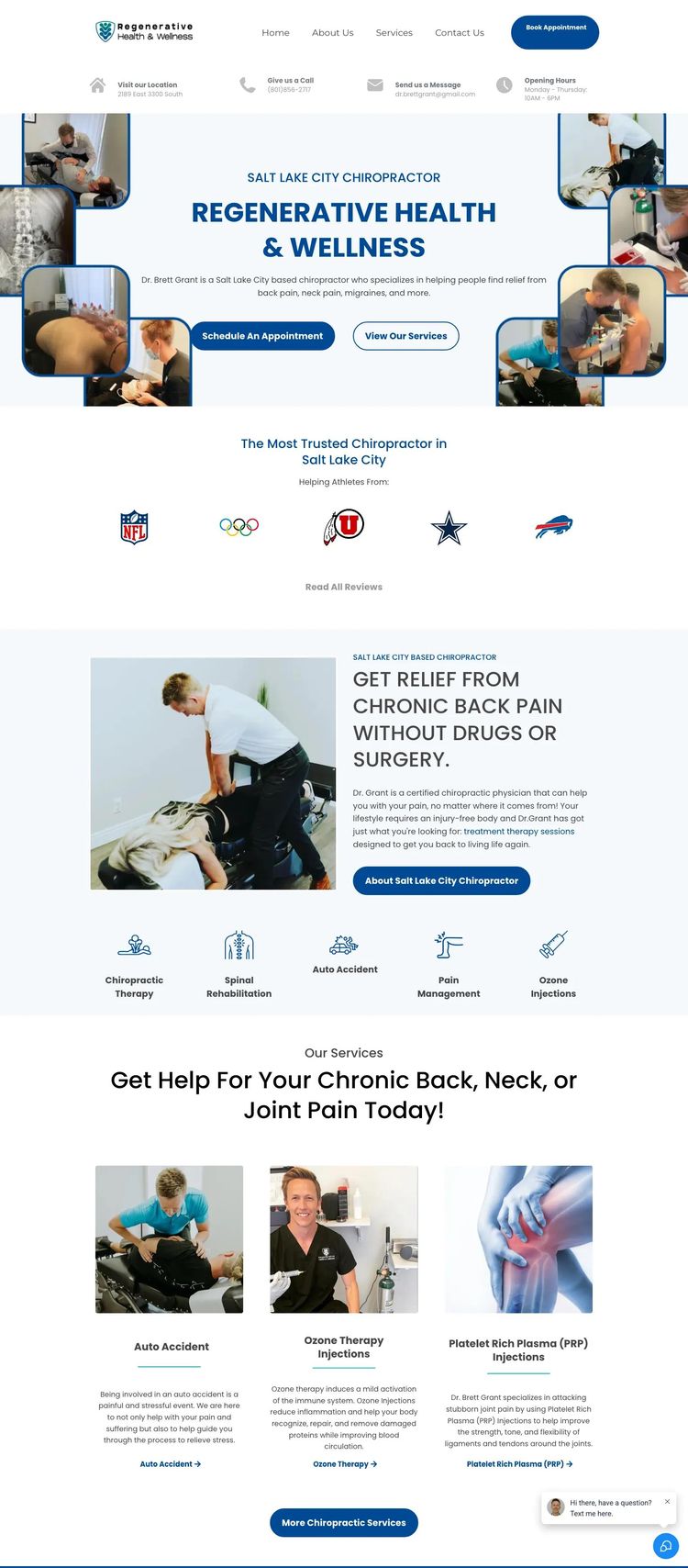 Screenshot 2 of Dr. Brett Grant (Example undefined Chiropractor Website)