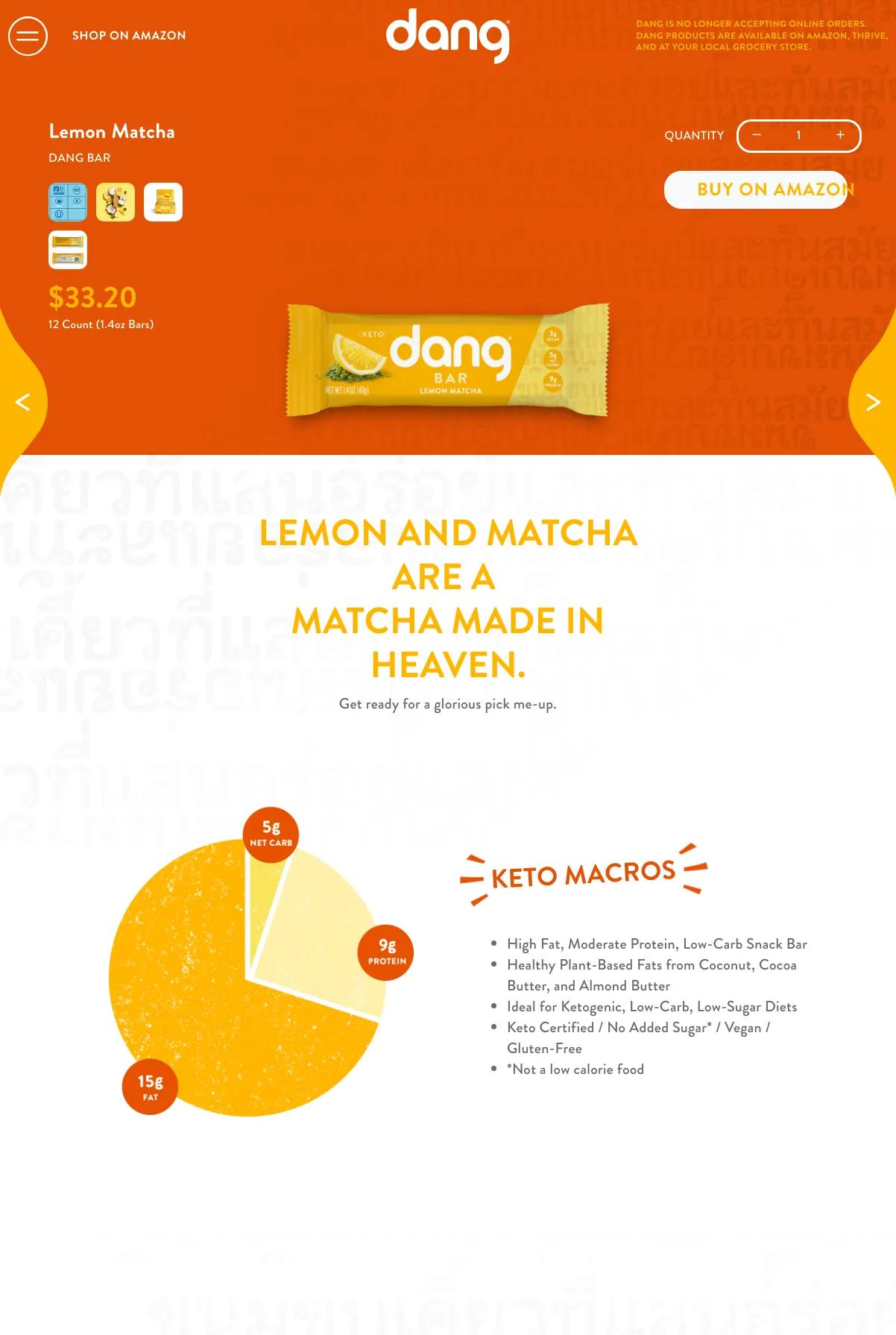Screenshot 2 of Dang Foods (Example Shopify Food and Beverage Website)