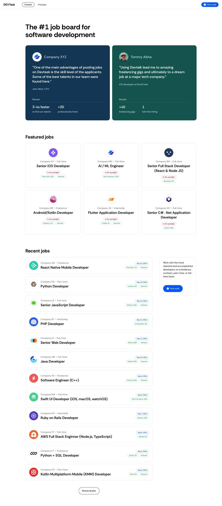 Screenshot 1 of DEVTask Template