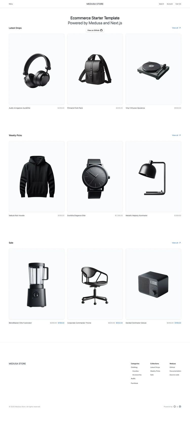 Screenshot 1 of Medusa Next.js Ecommerce Store Starter Template