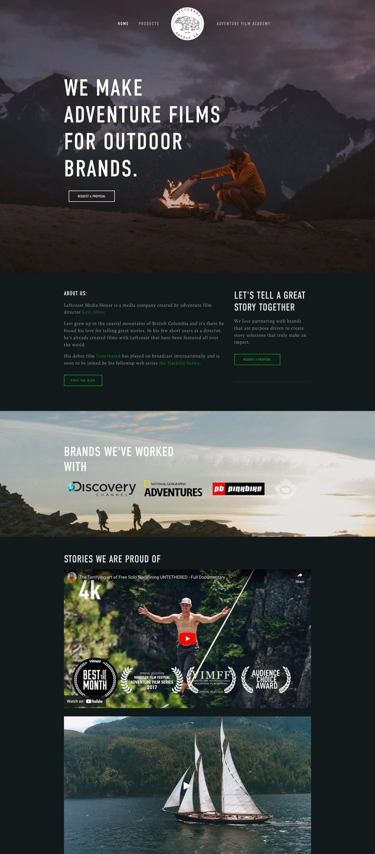 Screenshot 2 of Leftcoast Media House (Example Squarespace Videographer Website)