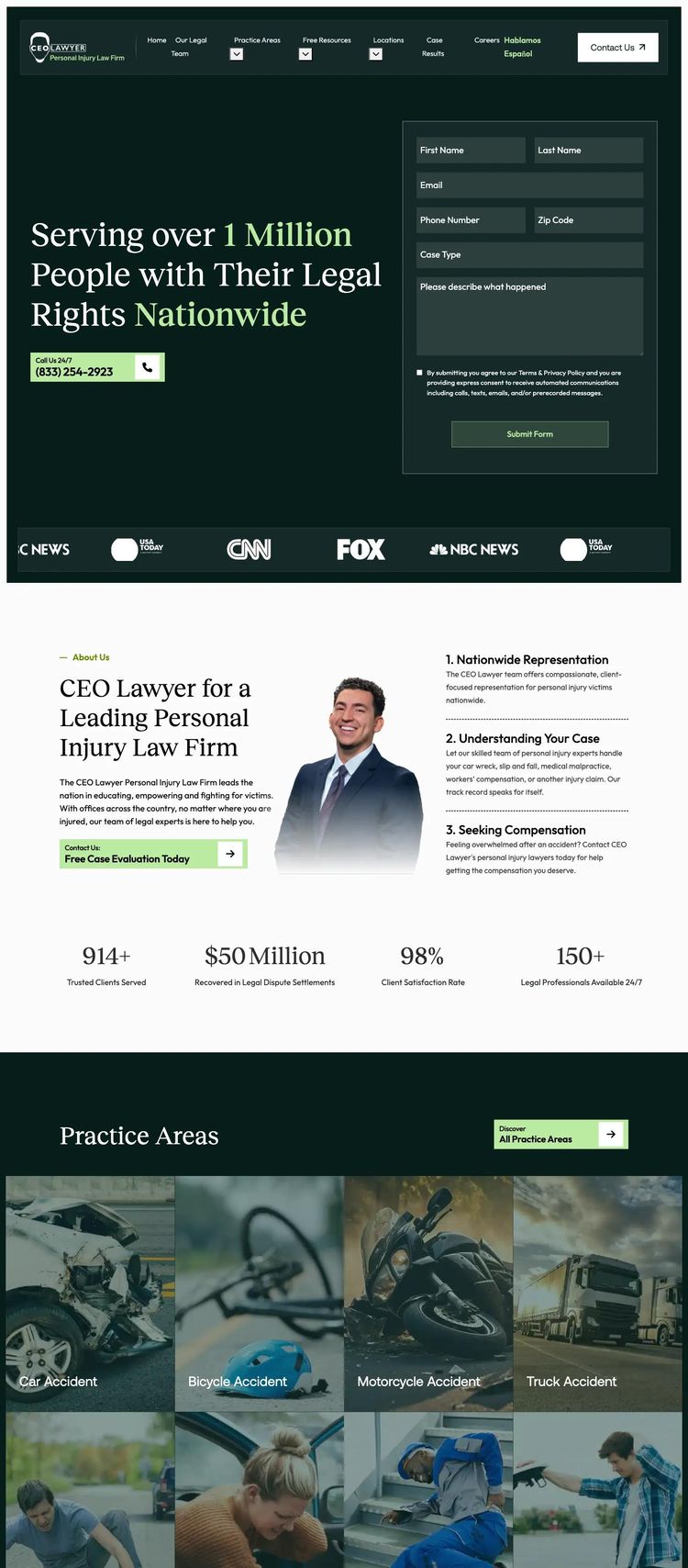 Screenshot 2 of CEO Lawyer (Example WordPress Law Firm Website)