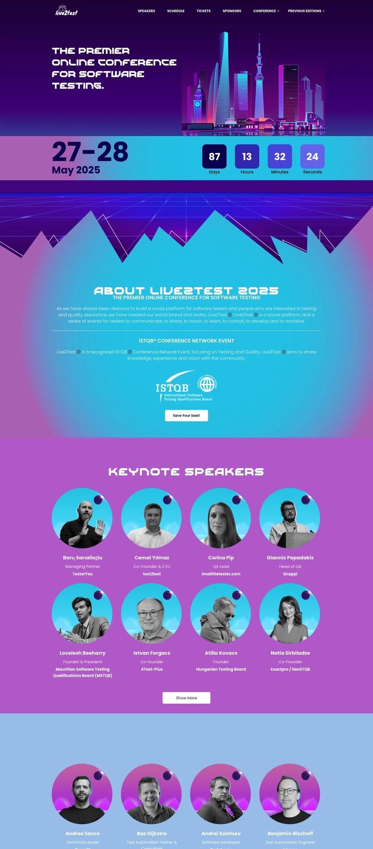 Screenshot 2 of Live2Test (Example WordPress Conference Website)