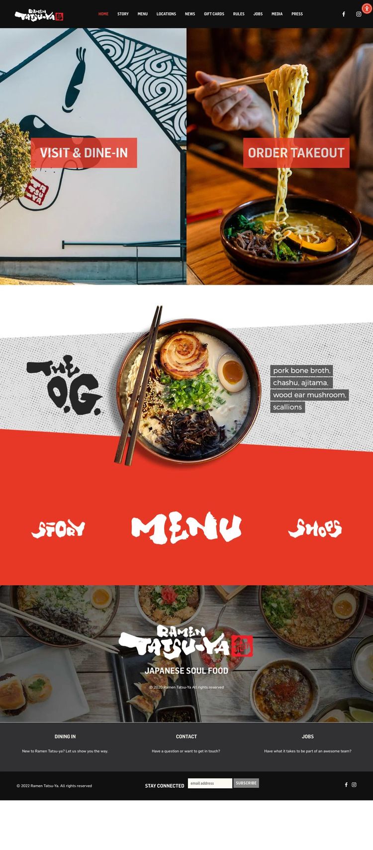 Screenshot 2 of Ramen Tatsu-Ya (Example Squarespace Restaurant Website)