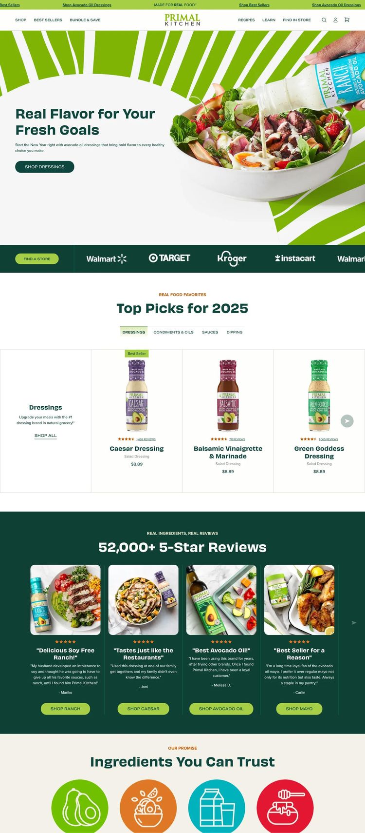 Screenshot 2 of Primal Kitchen (Example Shopify Food and Beverage Website)