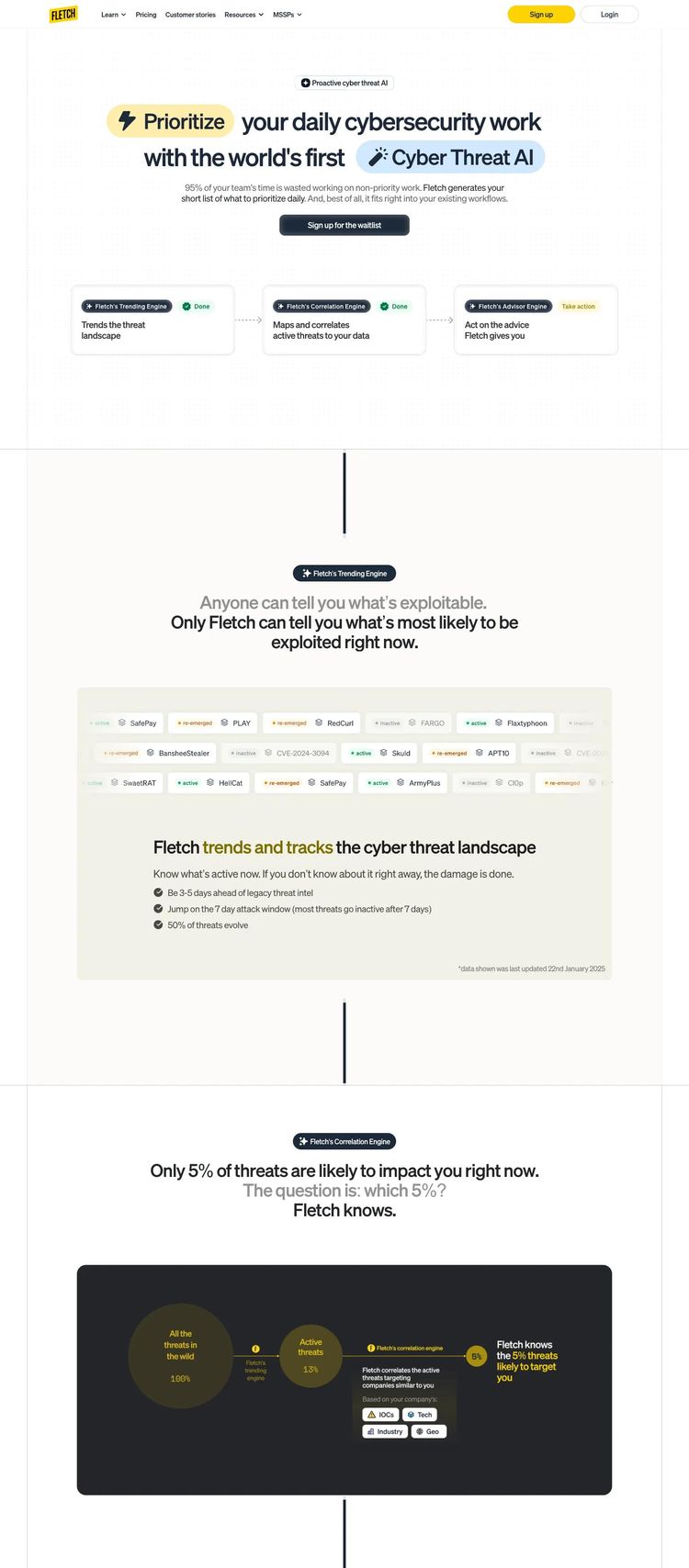 Screenshot 2 of Fletch (Example Framer AI and Machine Learning Website)