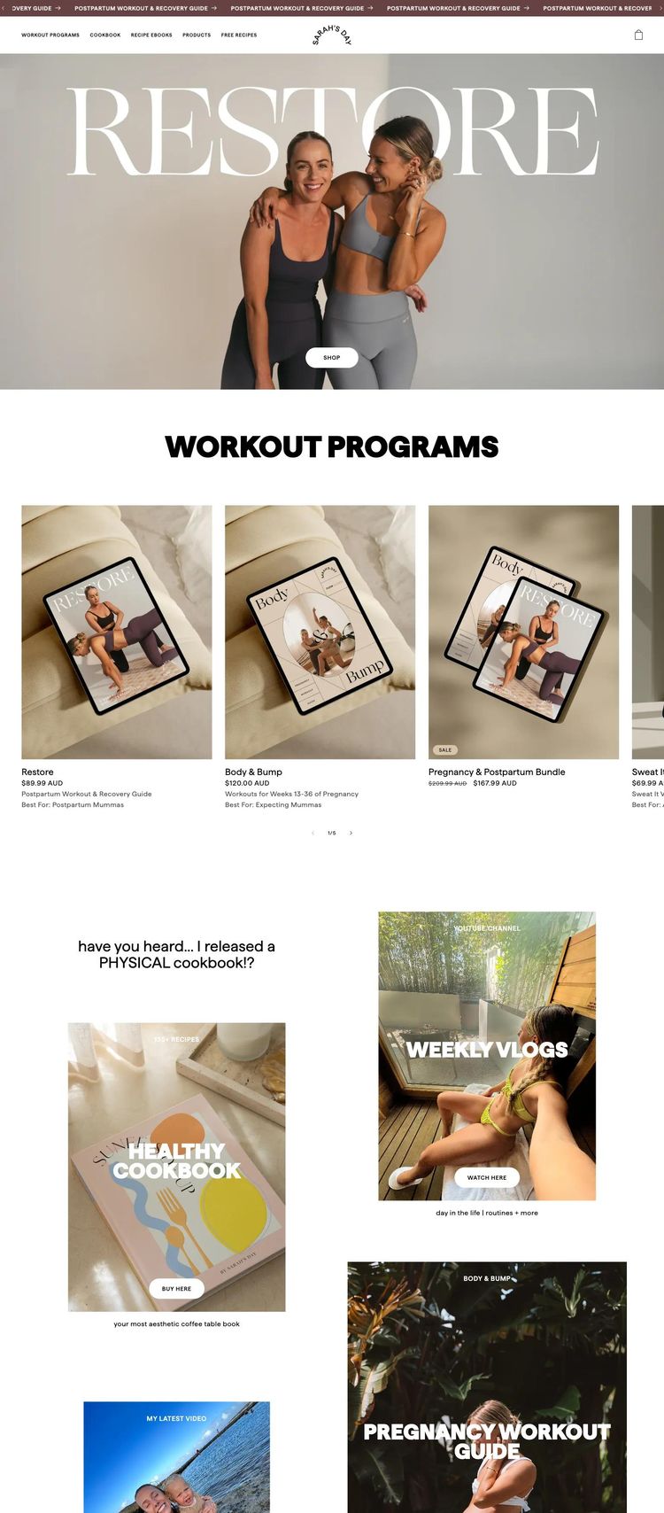 Screenshot 1 of Sarah's Day (Example Squarespace Ecommerce (General) Website)