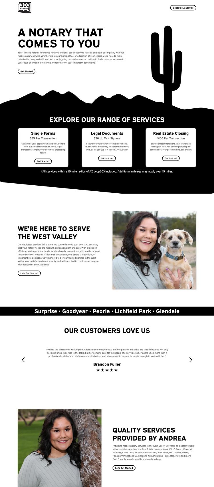Screenshot 2 of 303 Notary (Example Webflow Notary Website)
