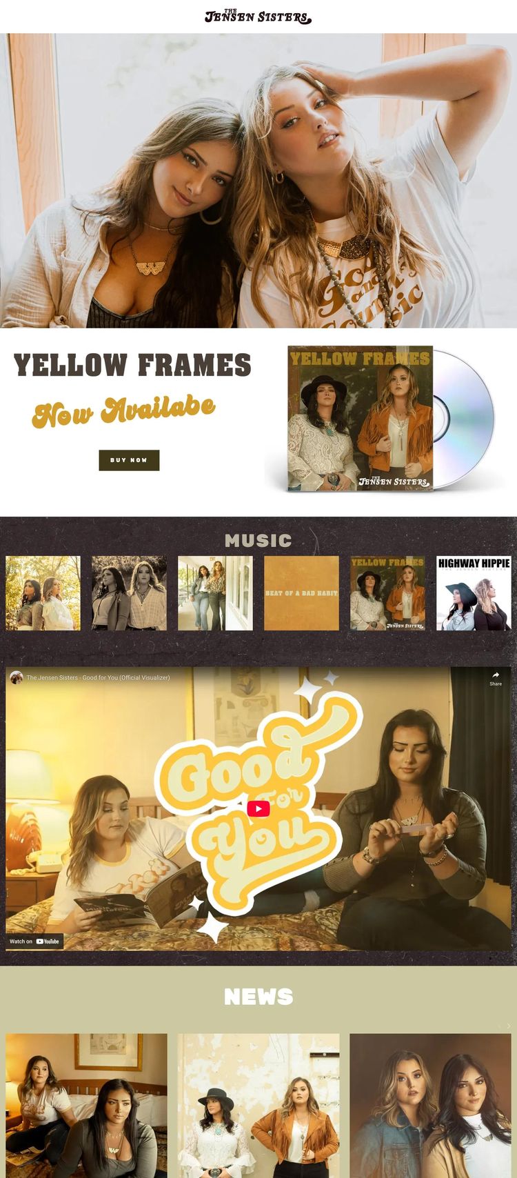 Screenshot 2 of The Jensen Sisters (Example Squarespace Music Producer Website)