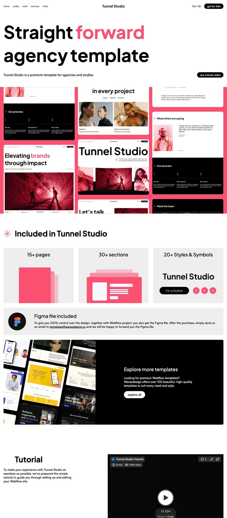 Screenshot 1 of Tunnel Studio Template