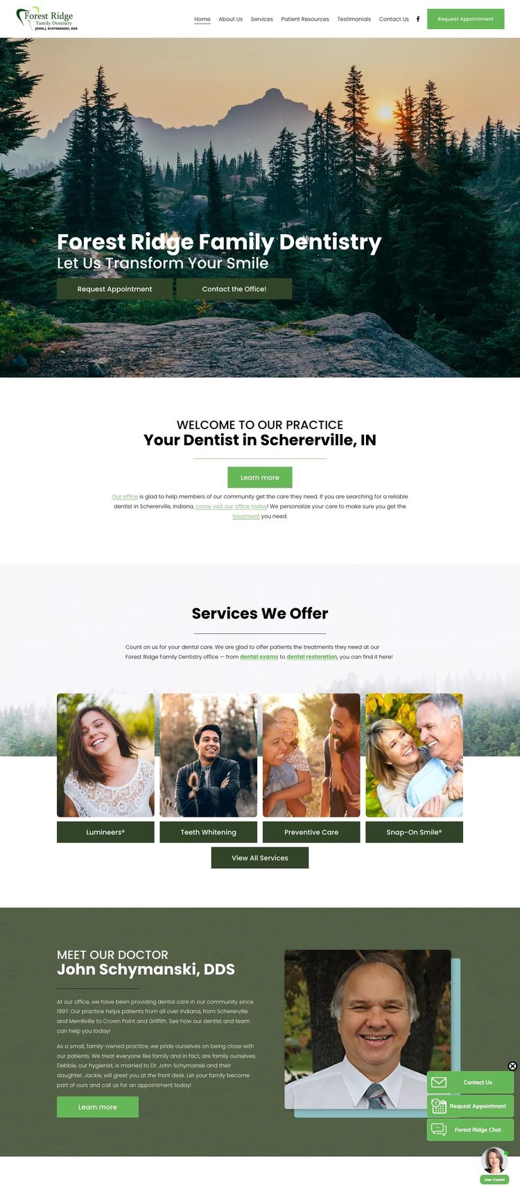 Screenshot 1 of Forest Ridge Family Dentistry (Example Squarespace Dentist Website)