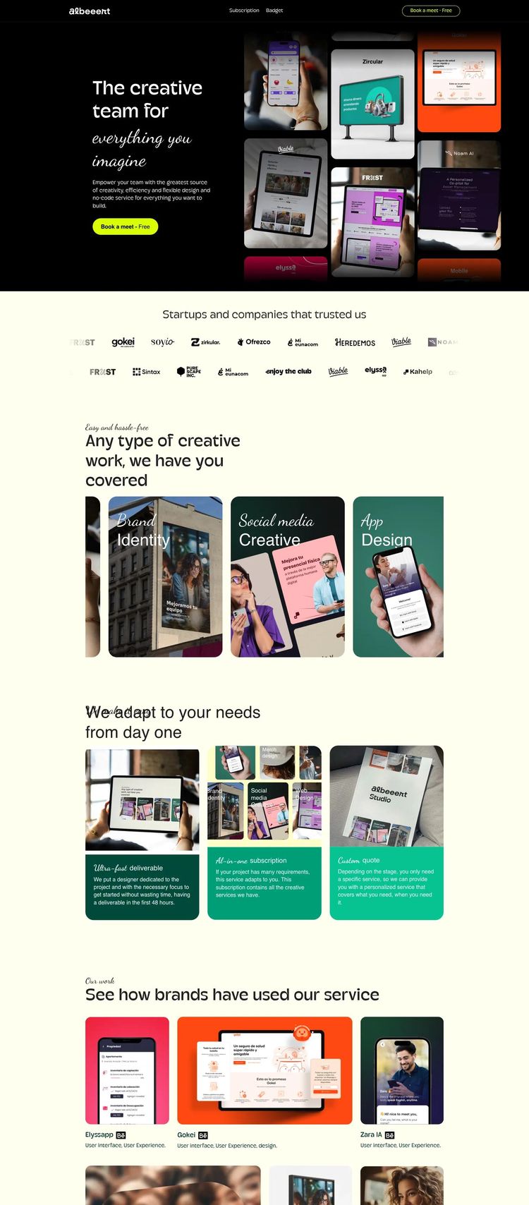 Screenshot 2 of Albert Studio (Example Framer Design Agency/Studio Website)