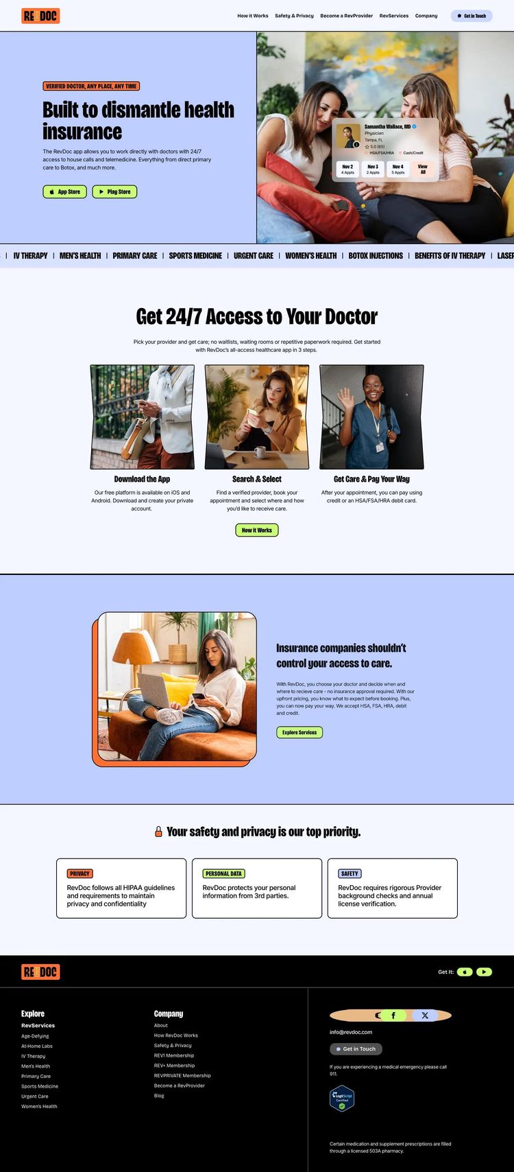 Screenshot 2 of RevDoc (Example Framer Alternative Medicine Website)