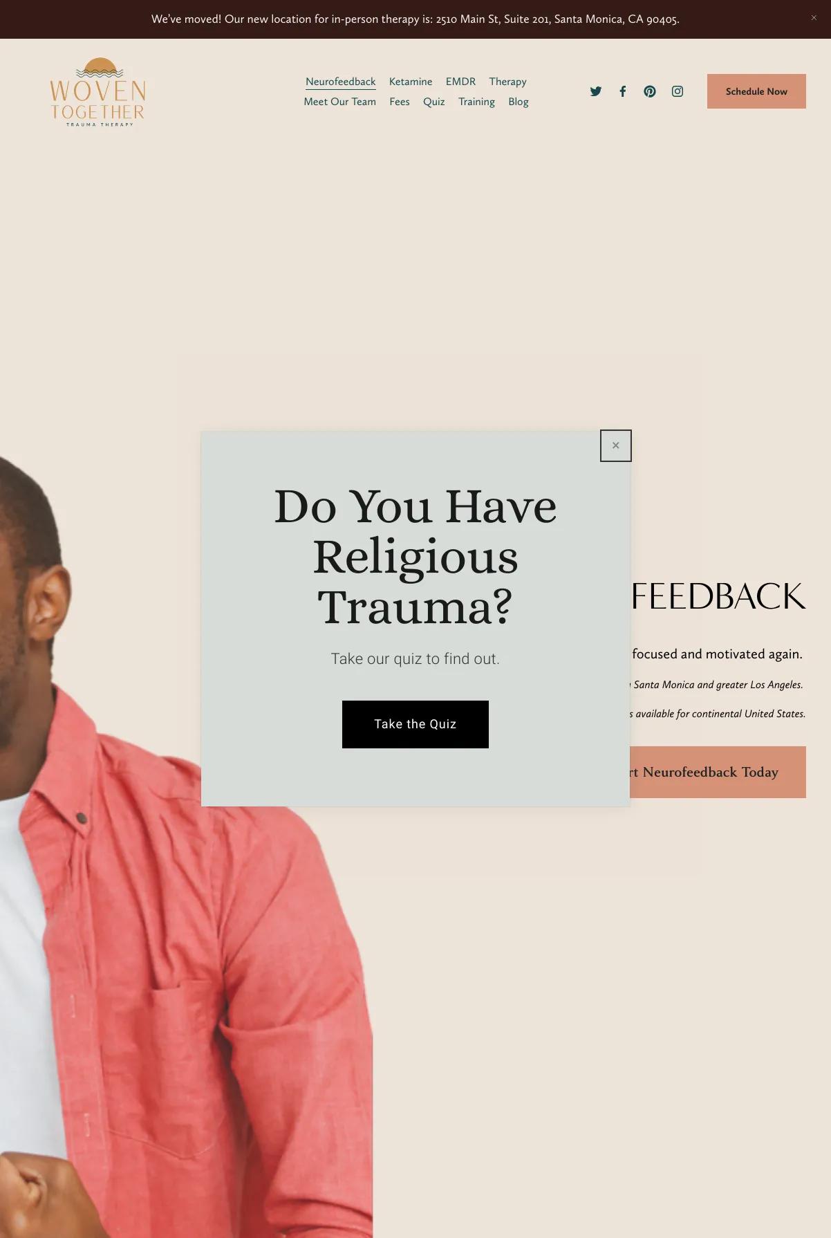 Screenshot 2 of Woven Together Trauma Therapy (Example Squarespace Therapist Website)