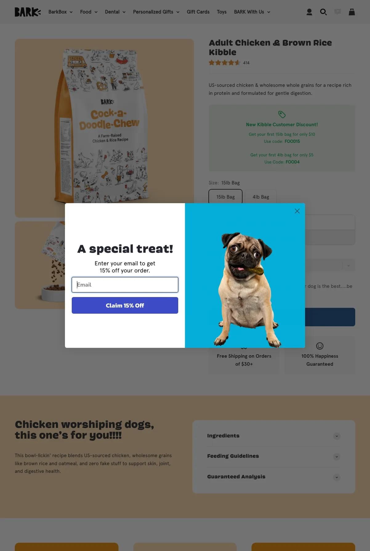 Screenshot 3 of BARK Food (Example Shopify Food and Beverage Website)