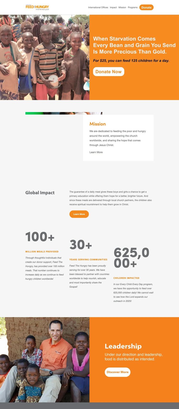 Screenshot 1 of Feed The Hungry (Example Squarespace Nonprofit Organization Website)
