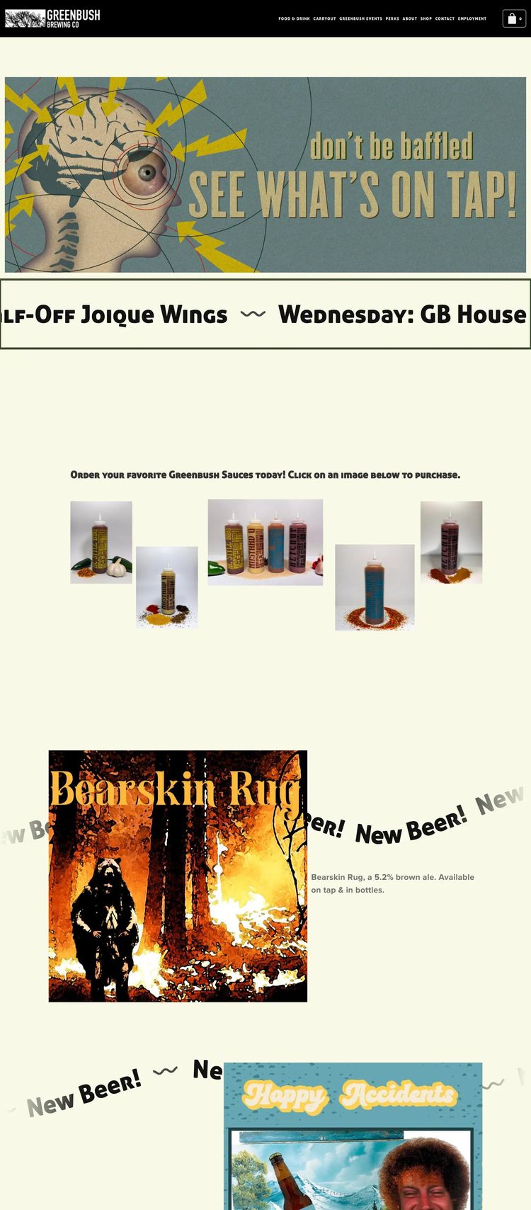 Screenshot 2 of Greenbush Brewing (Example Squarespace Brewery/Winery Website)