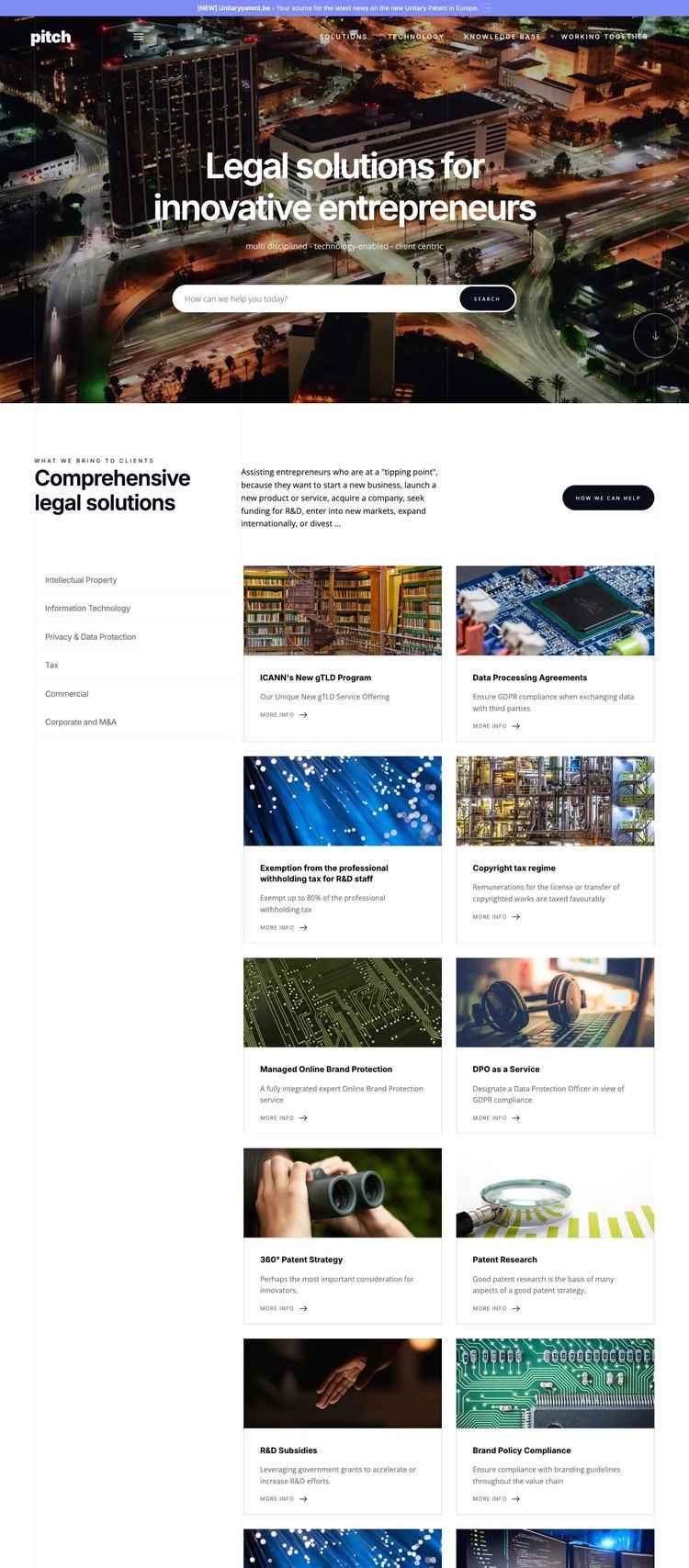 Screenshot 2 of Pitch Solutions (Example Webflow Law Firm Website)