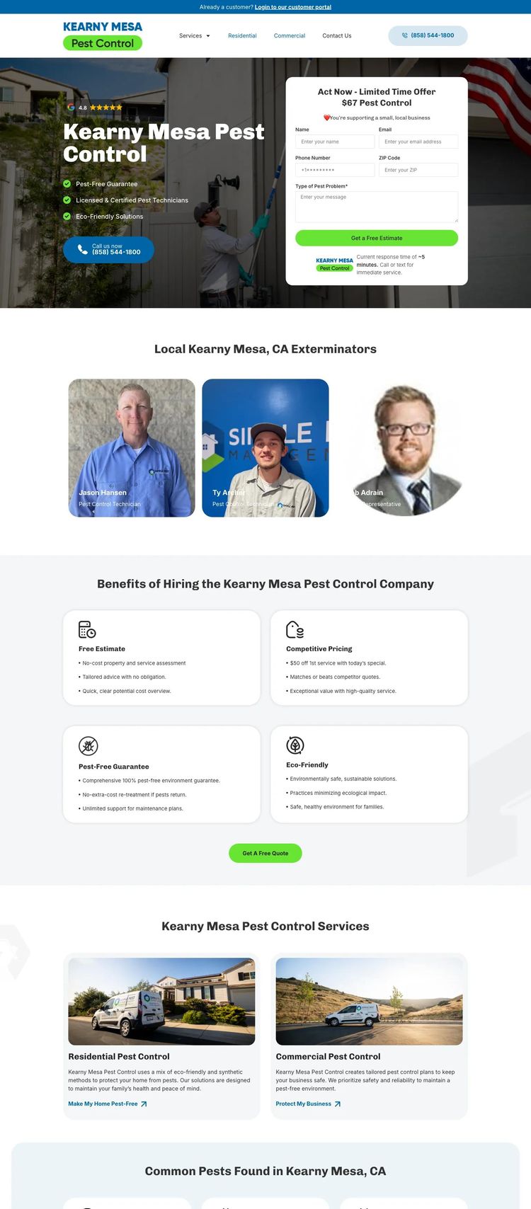 Screenshot 2 of Kearny Mesa Pest Control (Example WordPress Pest Control Website)