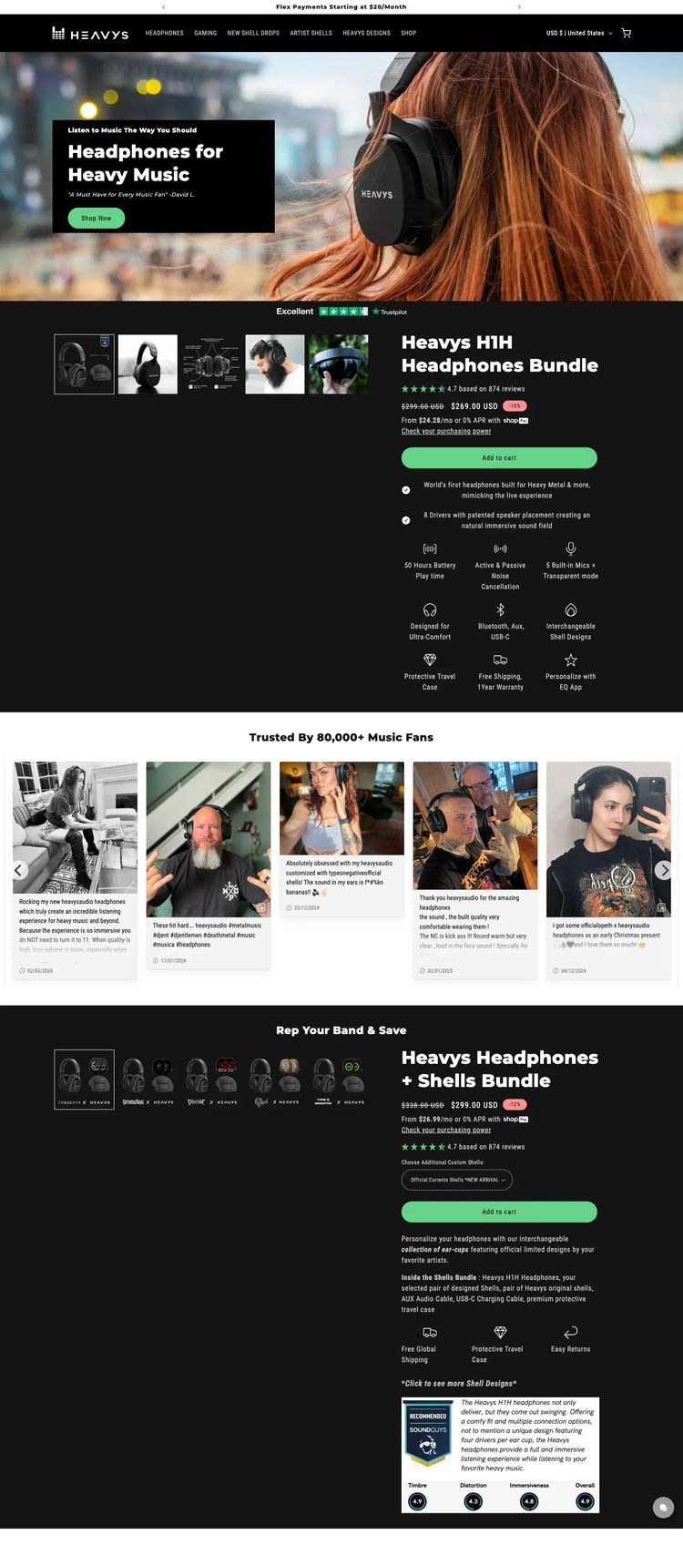 Screenshot 1 of Heavys (Example Webflow Ecommerce (General) Website)