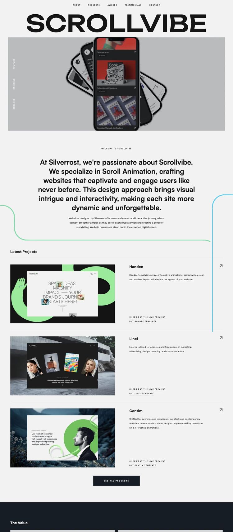 Screenshot 1 of Scrollvibe Template